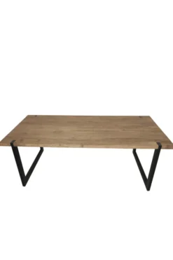 Massieve Teakhouten Eettafel met Metalen U-Poten – Uniek Design