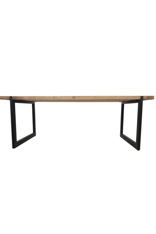 Massieve Teakhouten Eettafel met Metalen U-Poten – Uniek Design