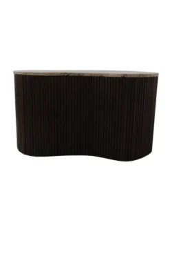 Organische Salontafels van Mango Hout met Travertin Blad set van 2