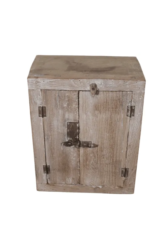 Oud charmant klein (nacht)kastje beige