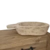 Oude houten schaal beige 70x45x15 cm
