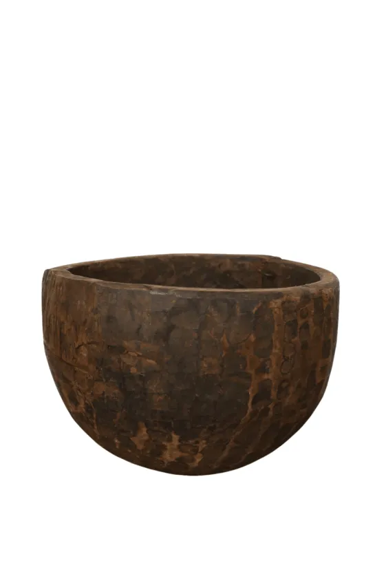 Oude houten schaal bruin