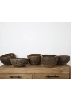 Oude houten schaal bruin