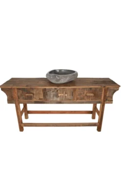 Oude houten sidetable