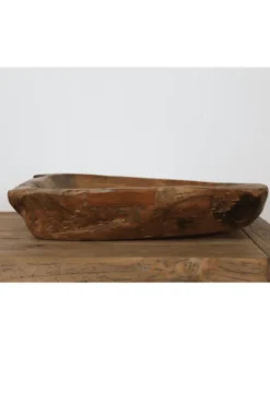 Oude Landelijke Houten Schaal uit India