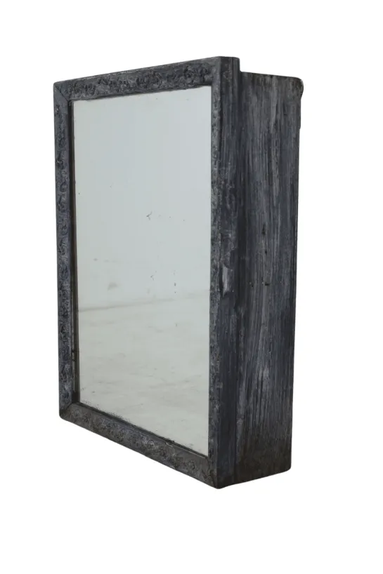 Oude spiegelkast blauw