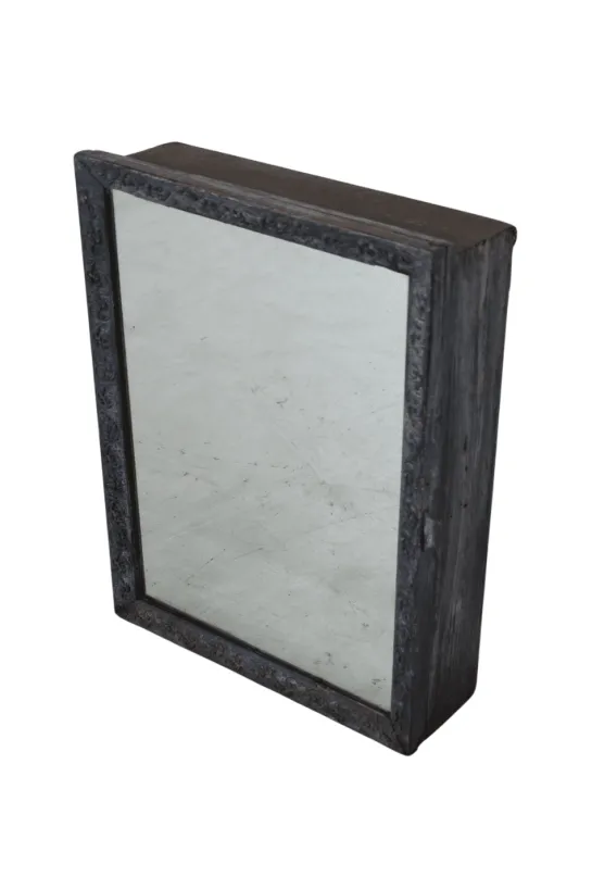 Oude spiegelkast blauw