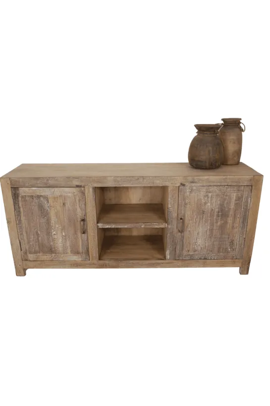 Oud houten verweerd tv meubel