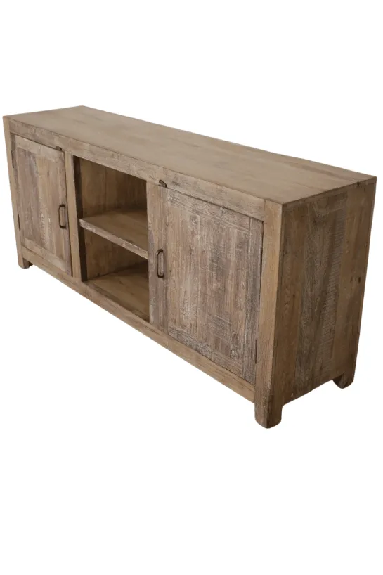 Oud houten verweerd tv meubel