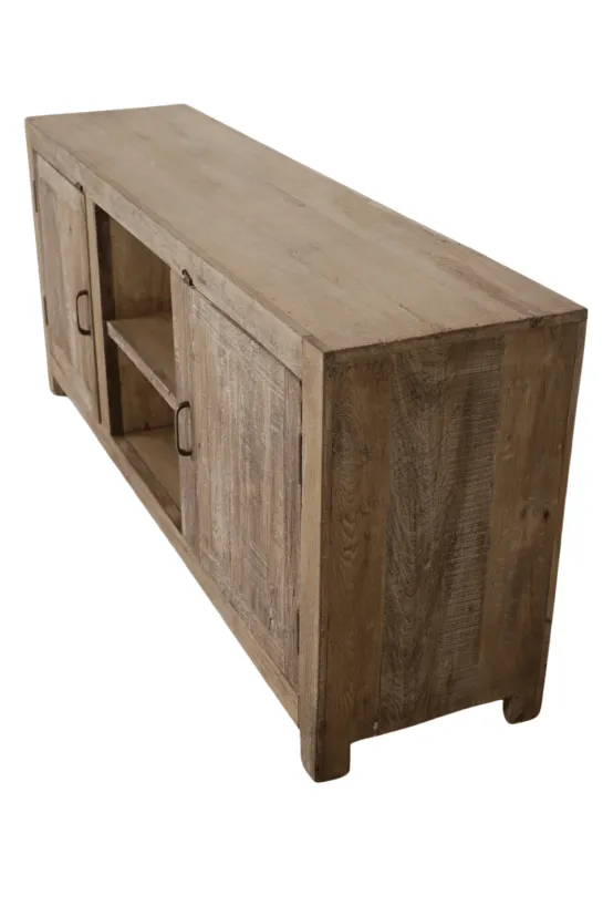 Oud houten verweerd tv meubel