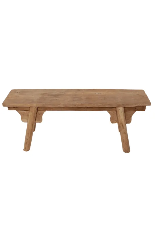 Oud teak houten bankje