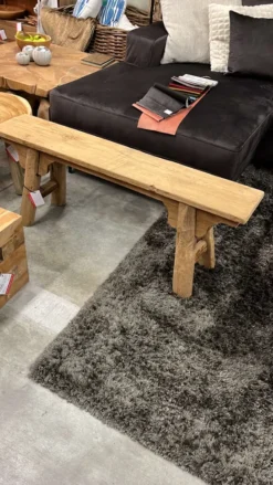 Oud teak houten bankje