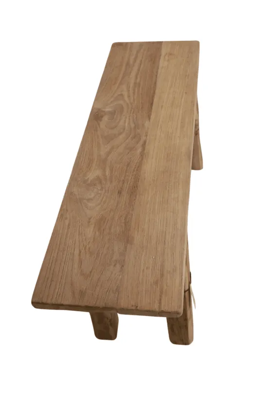 Oud teak houten bankje 90 cm