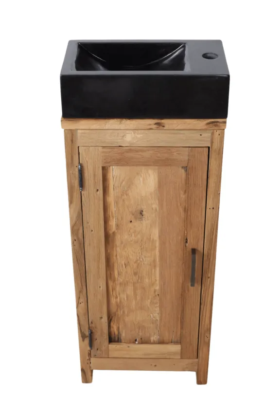 Oud teak houten toiletkastje