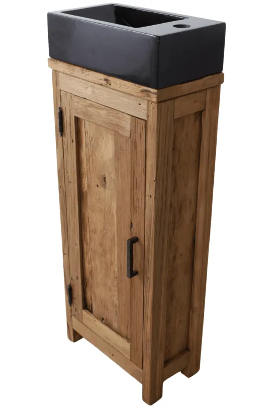 Oud teak houten toiletkastje