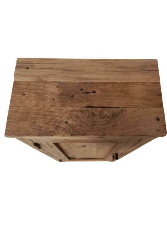Oud teak houten toiletkastje