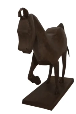 Paarden beeld geroest metaal 70 cm