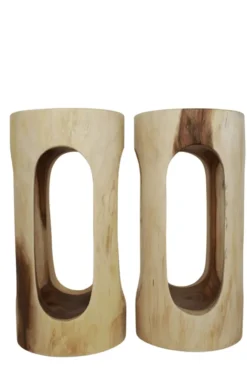 Planten tafel zuil open van binnen suar hout