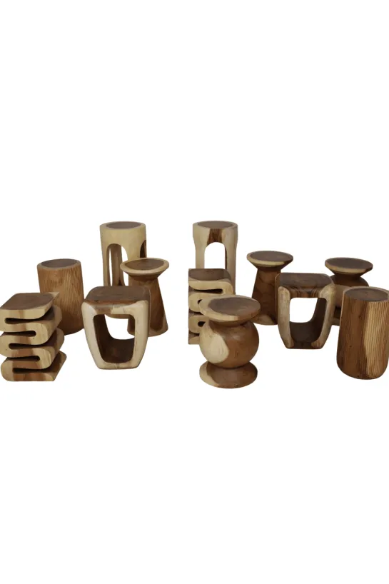 Planten tafel zuil open van binnen suar hout