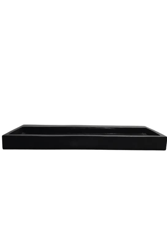Rechthoekige Grote Zwarte Wasbak 120x40x10 cm