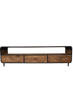Retro Industrieel TV-meubel van Teak Hout met Metaal