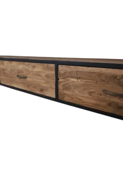 Retro Industrieel TV-meubel van Teak Hout met Metaal