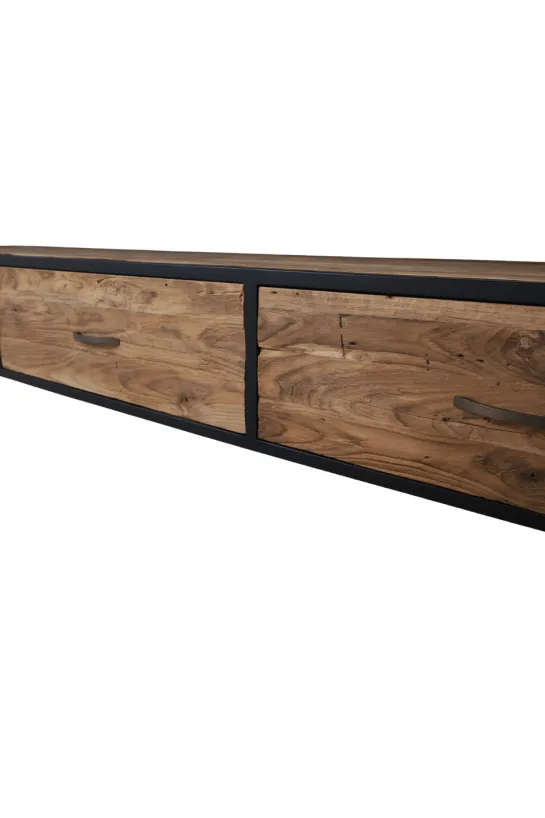 Retro Industrieel TV-meubel van Teak Hout met Metaal