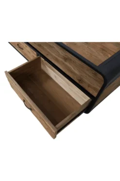 Retro Industrieel TV-meubel van Teak Hout met Metaal