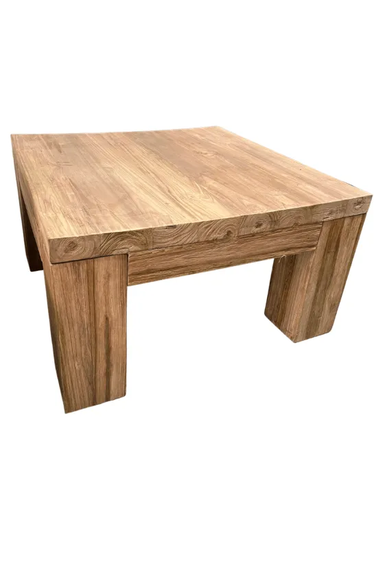 Robuuste teak salontafel 80×80