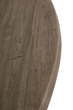 Ronde Massieve Teak Houten Eettafel 160 cm met Witte Kruispoot