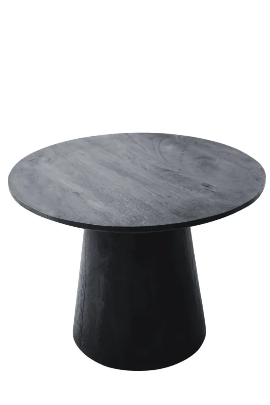 Ronde Salontafel – Zwart Mango Hout 60 cm