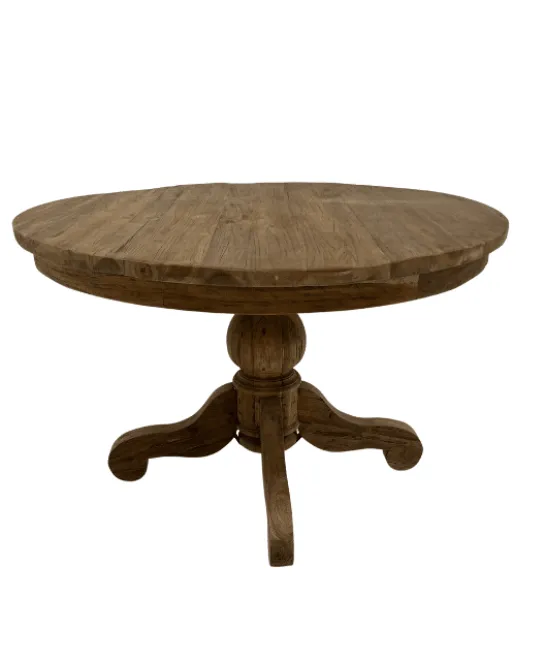 Ronde teak eettafel klassieke poot