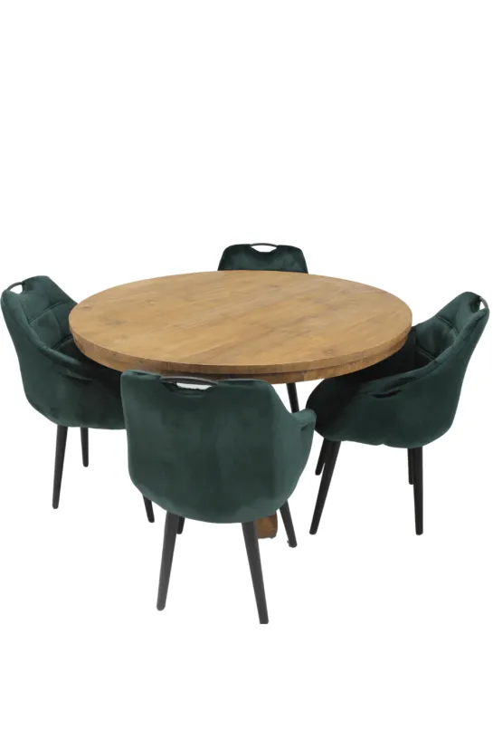 Ronde teak eettafel klassieke poot