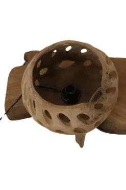 Ronde Teak Houten Tafellamp