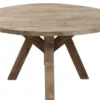 Ronde teakhouten tafel 150 met houten poot