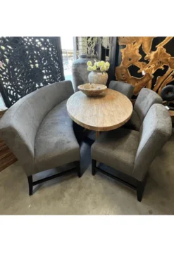 Set van 3 eetkamerstoelen + eetkamerbank ovaal