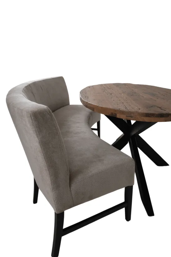 Set van 3 eetkamerstoelen + eetkamerbank ovaal