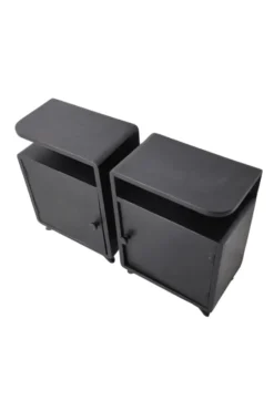 Set van 2 kleine zwarte nachtkastjes