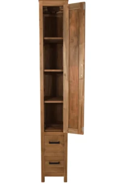 Smalle teakhouten badkamer kast 30x40x200 cm