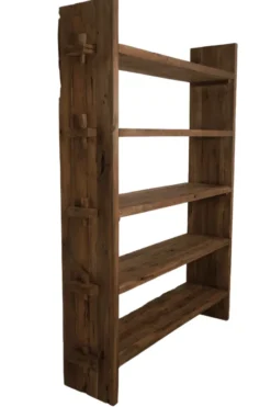 Stoer boekenrek oud hout