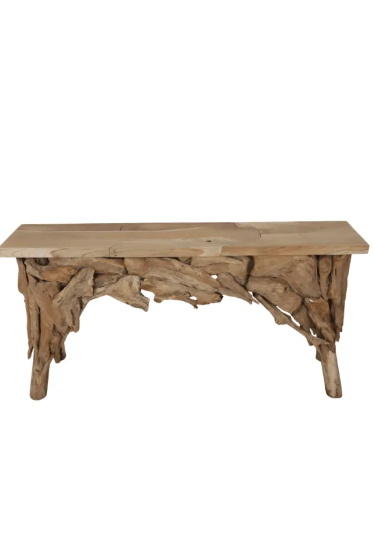 Stoere grove teak houten side table 160 cm