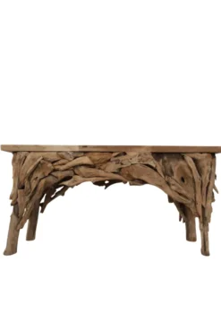 Stoere grove teak houten side table 160 cm