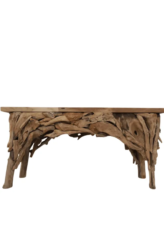 Stoere grove teak houten side table 160 cm