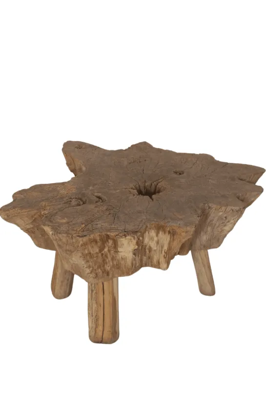 Stoere, Robuuste Salontafel van Oud Teak Hout