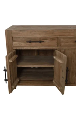 Stoer robuust dressoir teak hout 200 cm