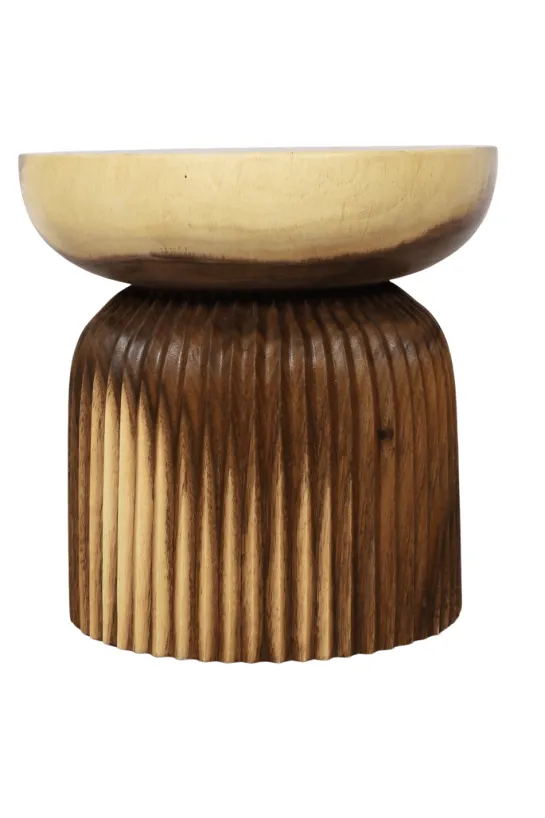 Suar Houten Bijzettafel met Ribbels