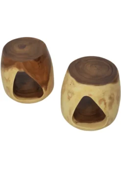 Suar Houten Krukje / Bijzettafel met Druppelvorm