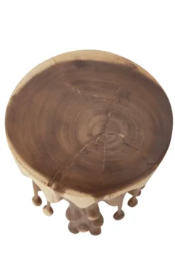 Suar Houten Krukje / Bijzettafel – Druppelkaars