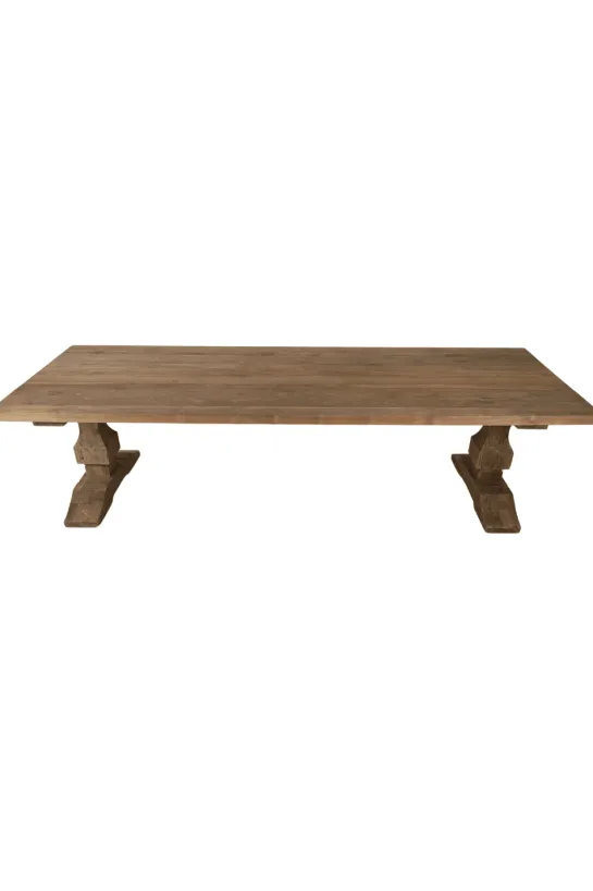 Teak eettafel 300cm met kasteel poten