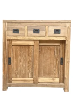Teakhouten badkamermeubel met schuifdeuren 80 cm